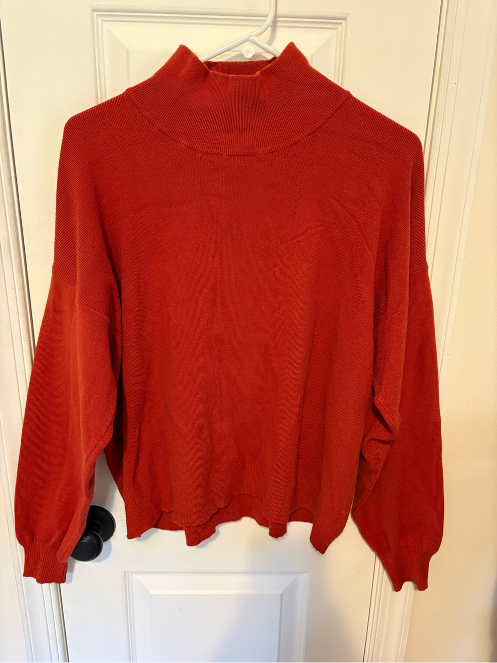 Vici Burnt Orange Rust Mock Neck Sweater - Relaxed Fit